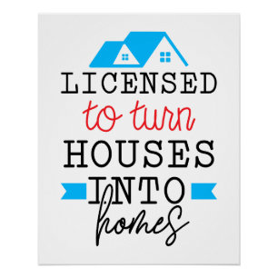 Póster Realtor Gift Con Licencia Para Convertir Casas E