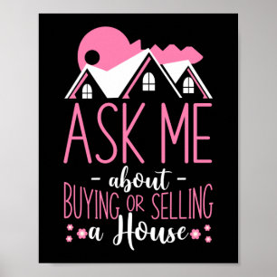 Póster Realtor Me Pregunta Sobre Comprar O Vender Una Cas
