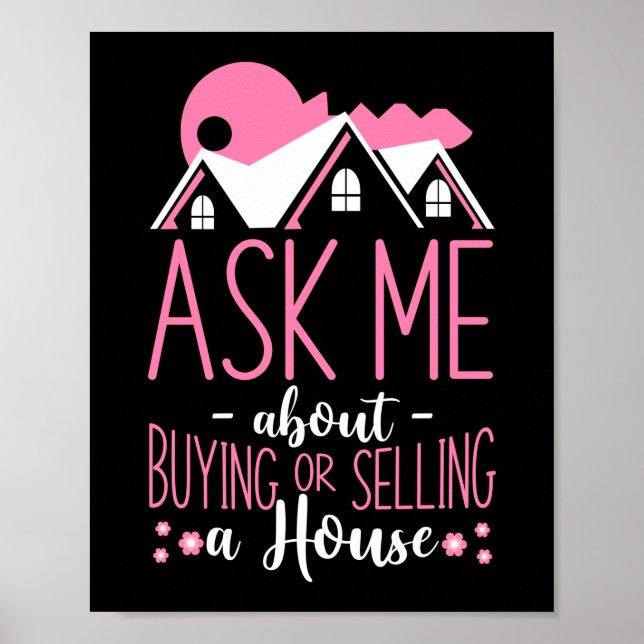 Póster Realtor Me Pregunta Sobre Comprar O Vender Una Cas (Frente)