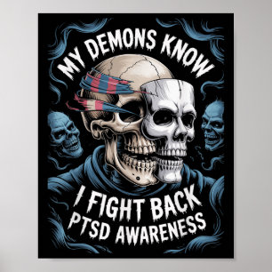 Póster Reaper Ptsd Mis Demones Saben Que Lucho Contra La