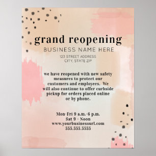 Póster Reapertura comercial Resumen de seguridad de Covid