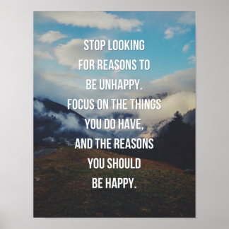 Póster Reasons To Be Happy Quote