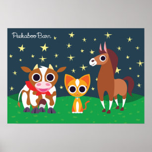 Póster Reba, Purrl, y Zora en la noche