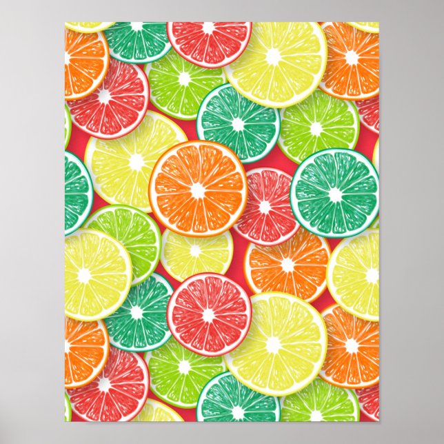 Póster Rebajas de cítricos pop art 2 (Frente)