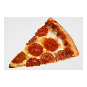 Póster rebanada de pizza de pepperoni clásica de Slippery