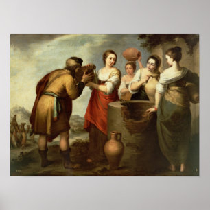 Póster Rebecca y Eliezer en el pozo, c.1665