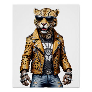Póster Rebelde de motociclista en estilo Guay de la Chaqu