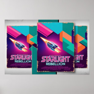 Póster Rebelión estrellada Retro Pop Cultura Poster de lo