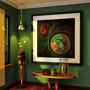 Póster Rebirth Green Abstract Art