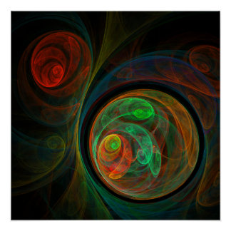 Póster Reborn Green Abstract Art