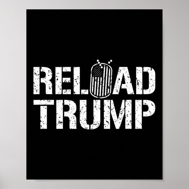 Póster Recargar Veterano de Trump Para Trump (Frente)