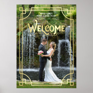 Póster Recepción de boda Art Deco Tu cartel de bienvenida