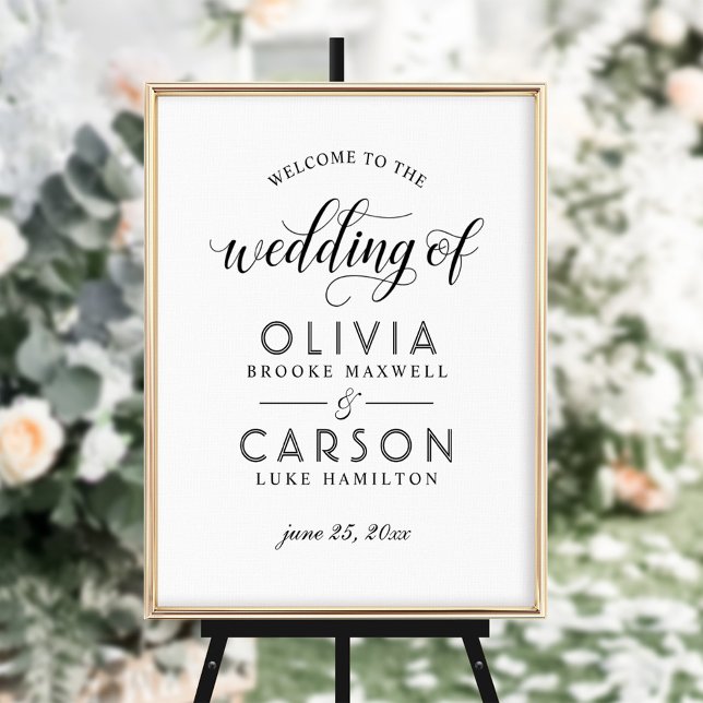 Póster Recepción de Boda con Letra Negra Moderna (Subido por el creador)