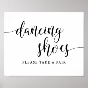Póster Recepción de boda rústica Rótulo de zapatos de bai
