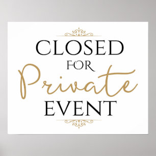 Póster Recepción de bodas, cerrada para evento privado