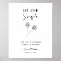 Recepción de bodas de Rótulo Sparkle Love Sendoff