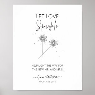Póster Recepción de bodas de Rótulo Sparkle Love Sendoff