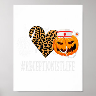 Póster Recepción Paz Amor Calabaza Diversión Halloween Le