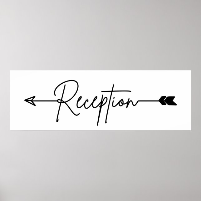 Póster Reception direction sign, wedding arrow sign left (Frente)