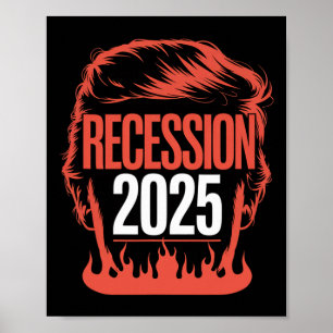 Póster Recesión 2025 Gracias Trump Irónico Político Diver