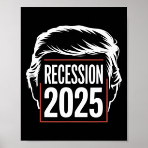 Póster Recesión 2025 Gracias Trump Irónico Político Diver