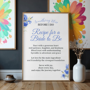 Póster Receta de algo azul para la novia Regalo para la d