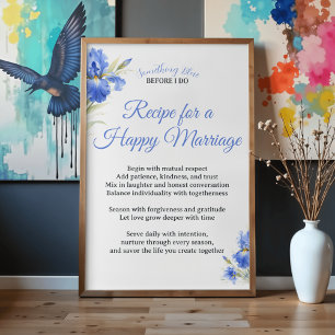 Póster Receta de algo azul para una feliz matrimonio