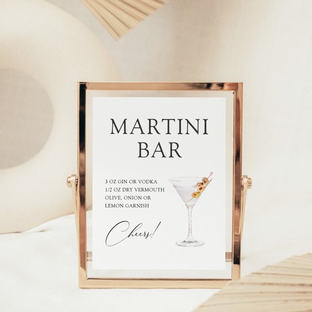 Póster Receta de Bar de Cóctel Martini (Subido por el creador)