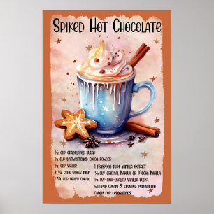Póster Receta de chocolate caliente picado