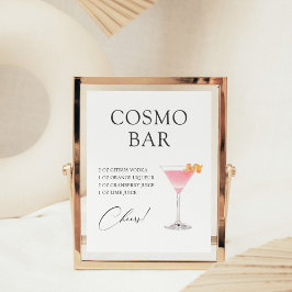 Póster Receta de Cóctel Bar Cosmo