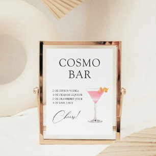 Póster Receta de Cóctel Bar Cosmo
