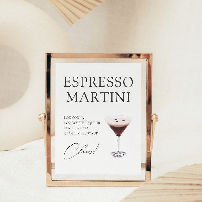 Póster Receta de Cóctel de Bar de Martini de Espresso (Subido por el creador)