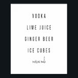 Póster Receta de cóctel de mula de Moscú<br><div class="desc">Receta de cóctel de mula de Moscú</div>