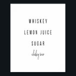 Póster Receta de cóctel de Whiskey Sour<br><div class="desc">Receta de cóctel de Whiskey Sour</div>