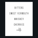 Póster Receta de cócteles de Manhattan<br><div class="desc">Receta de cócteles de Manhattan</div>