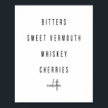 Póster Receta de cócteles de Manhattan<br><div class="desc">Receta de cócteles de Manhattan</div>