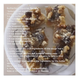 Póster Receta de cuadrados de Buttertart