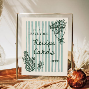 Póster Receta de Desayuno Nupcial Dibujada a Mano Fuera d