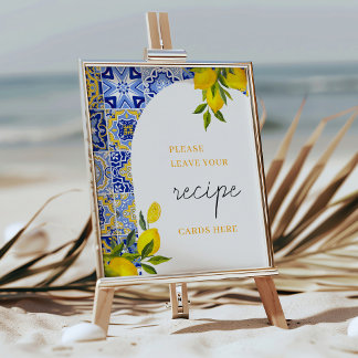 Póster Receta de ducha de novia del boho mediterráneo lim