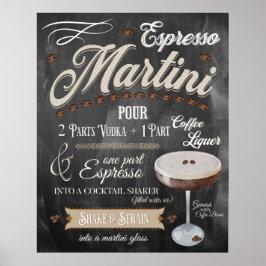 Póster Receta de Espresso Martini Chalkboard