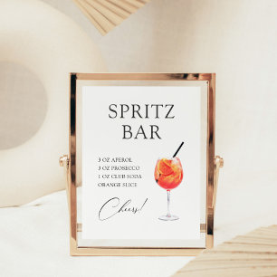 Póster Receta de la barra de cócteles Spritz