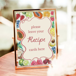 Póster Receta de la ducha nupcial de frutas frescas del m