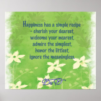 Póster Receta de la felicidad