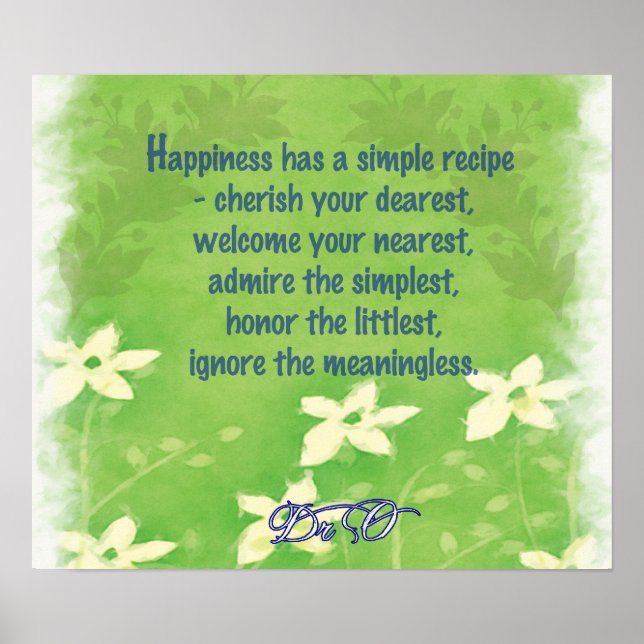 Póster Receta de la felicidad (Frente)
