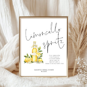 Póster Receta de Limoncello Spritz Ducha de limón