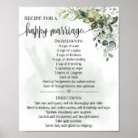 Póster Receta de regalo de eucalipto ducha de matrimonio<br><div class="desc">Haga clic en "Editar diseño" para personalizar o modificar el diseño (cambiar la redacción,  el color del tipo de letra,  el estilo de letra). ** Por favor,  vea la colección completa para ver la invitación coincidente,  juegos de ducha de novia,  etiquetas y signos disponibles**</div>