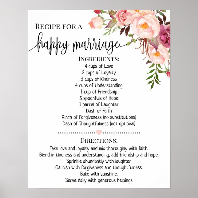 Póster Receta de regalo de matrimonio feliz regalo de duc (Frente)
