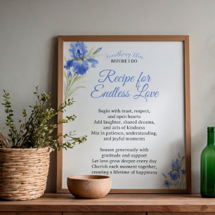 Póster Receta de regalo para ducha de novia para un amor