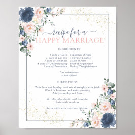 Póster Receta de Rosa Polvo Azul para un Matrimonio Feliz