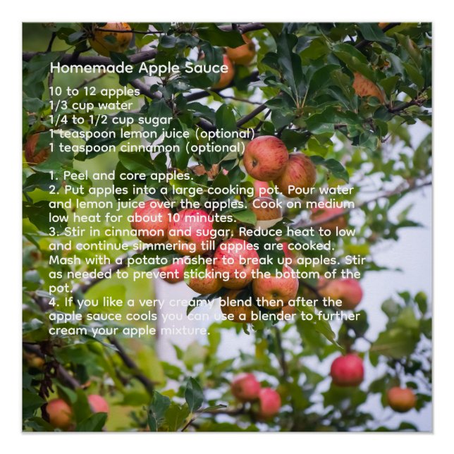 Póster Receta de salsa de manzana (Anverso)